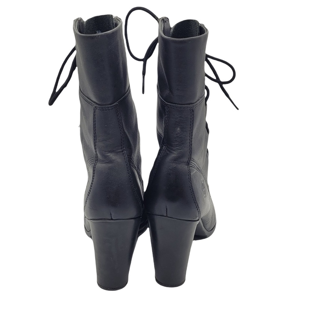 Timberland Earthkeepers Genuine Leather Lace Up Heeled Boots in Black Size 8M - Picture 6 of 14